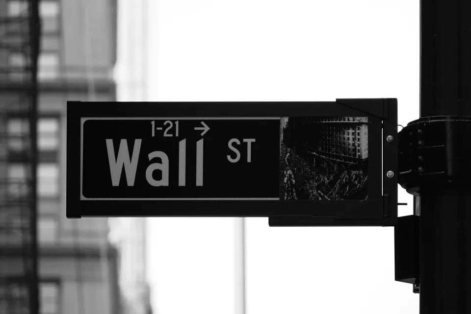 Wall Street sign in black and white