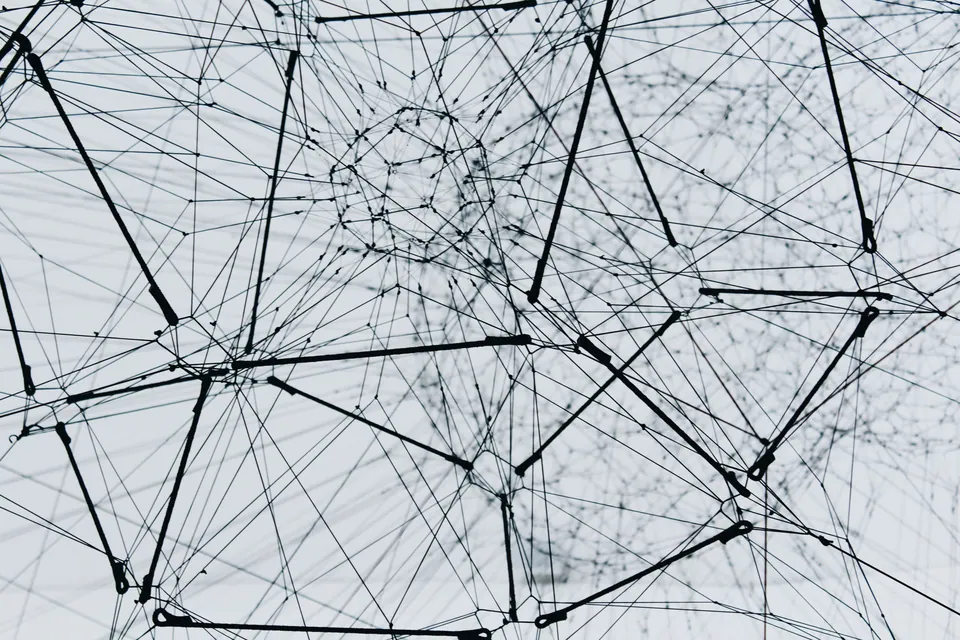 Abstract web of black lines forming a network